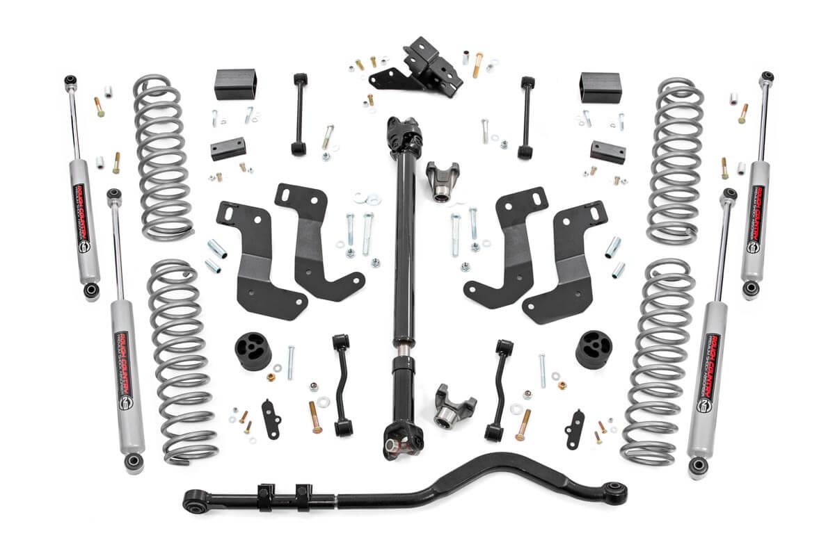 Jeep Wrangler Suspension Lift Kit - Rough Country - 3.5 Inch Lift Kit | C/A Drop | FR D/S - '18-'23